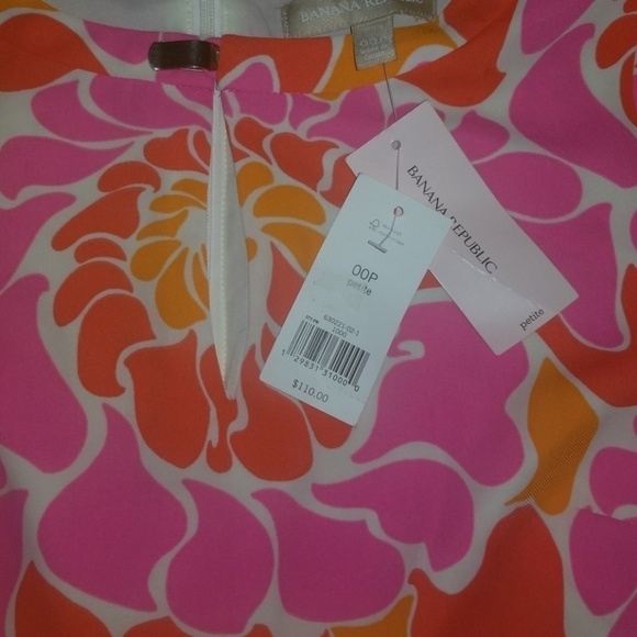BANANA Republic bright colored floral pattern dress  size 00 New - Picture 3 of 5